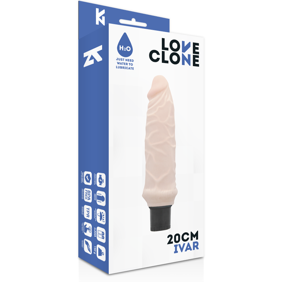Self-lubricating vibrator ivar 20 cm -o- 3.7 cm