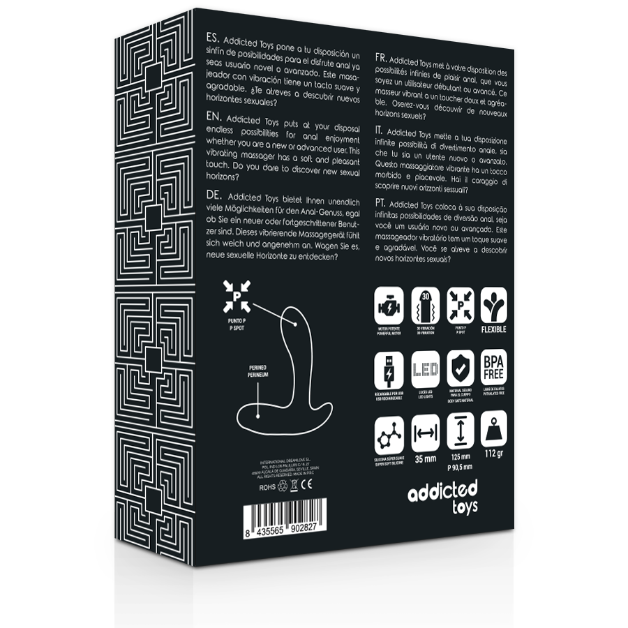 Black vibrating anal massager