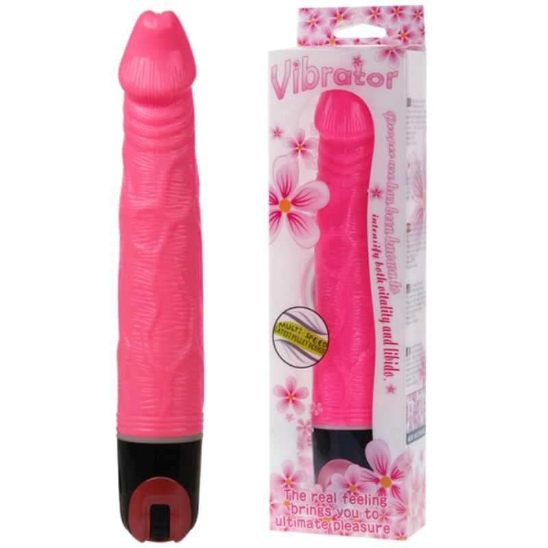 Multi-speed vibrator 21.5 cm pink