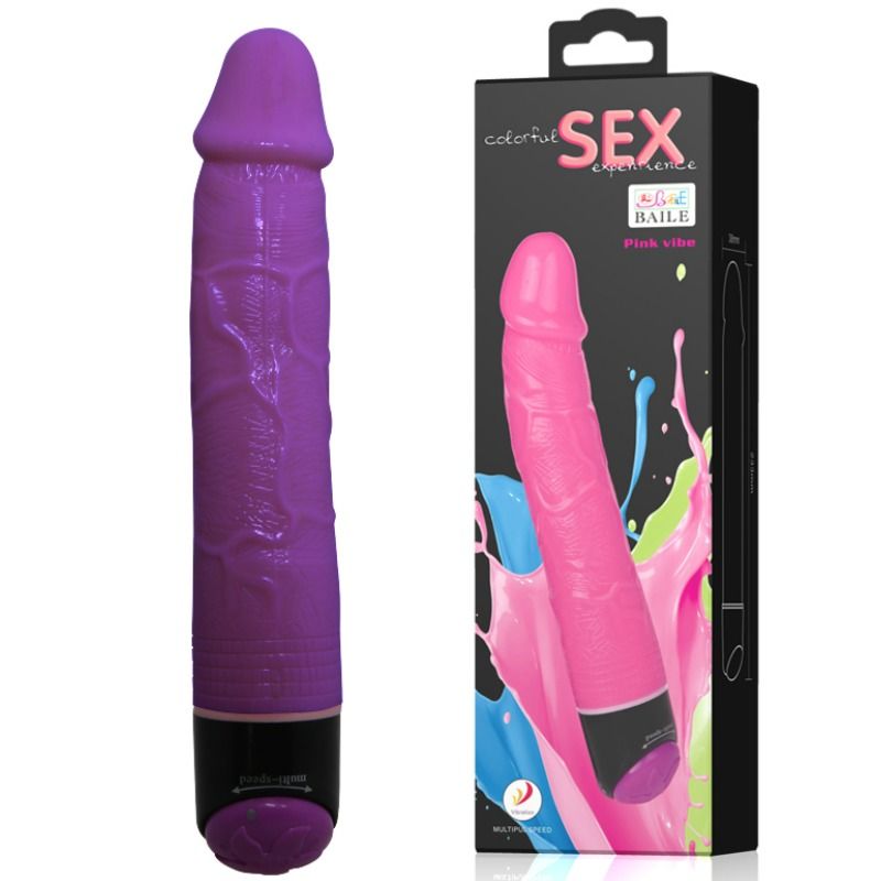 Realistic Vibrator Colorful Sex Lilac 23 cm