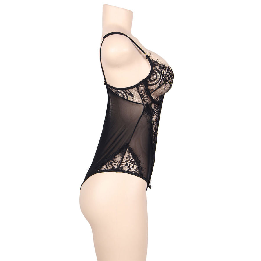 Queen plus floral lace and black teddy fringes