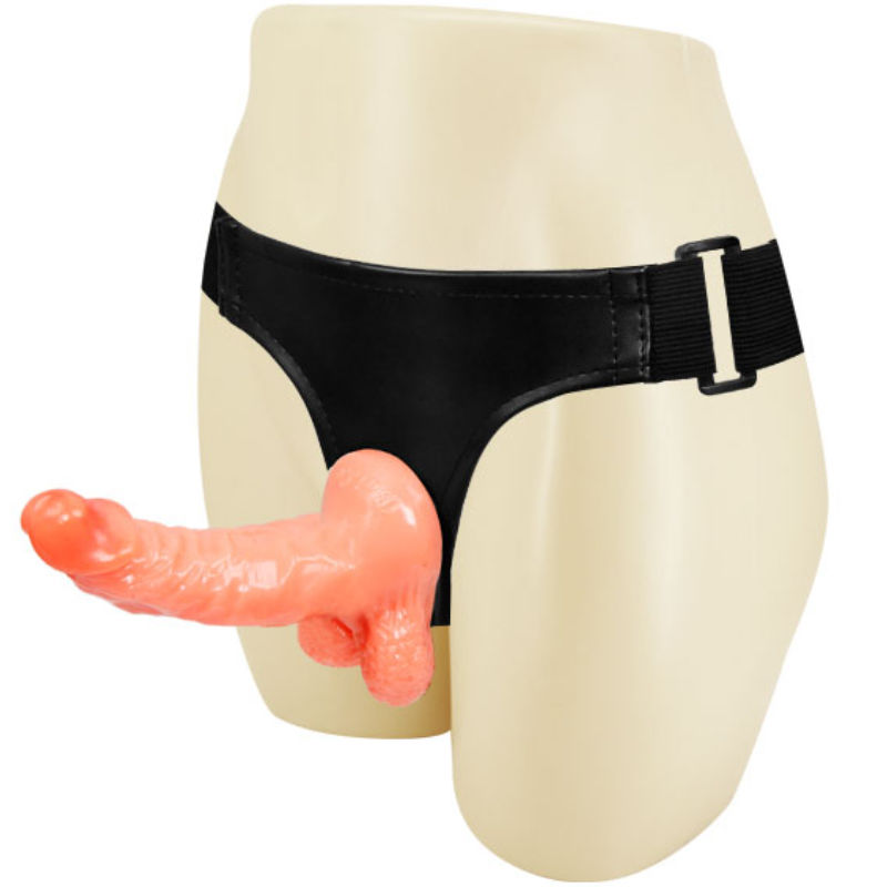 Harness with realistic penis and adjustable panties ultra passionate 15.5 cm