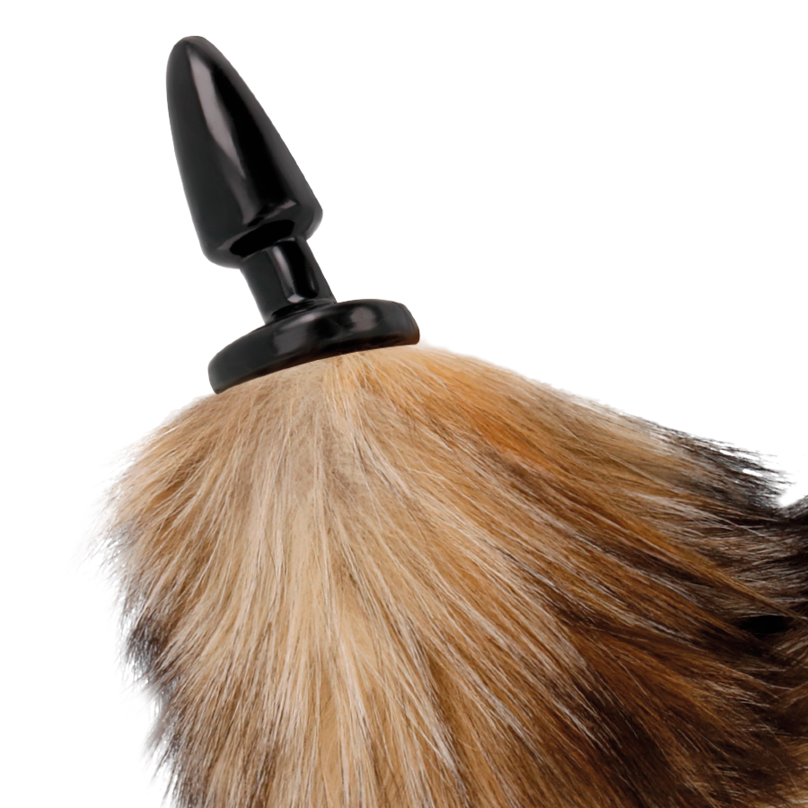 Queue naturelle avec plug anal en silicone 10 cm