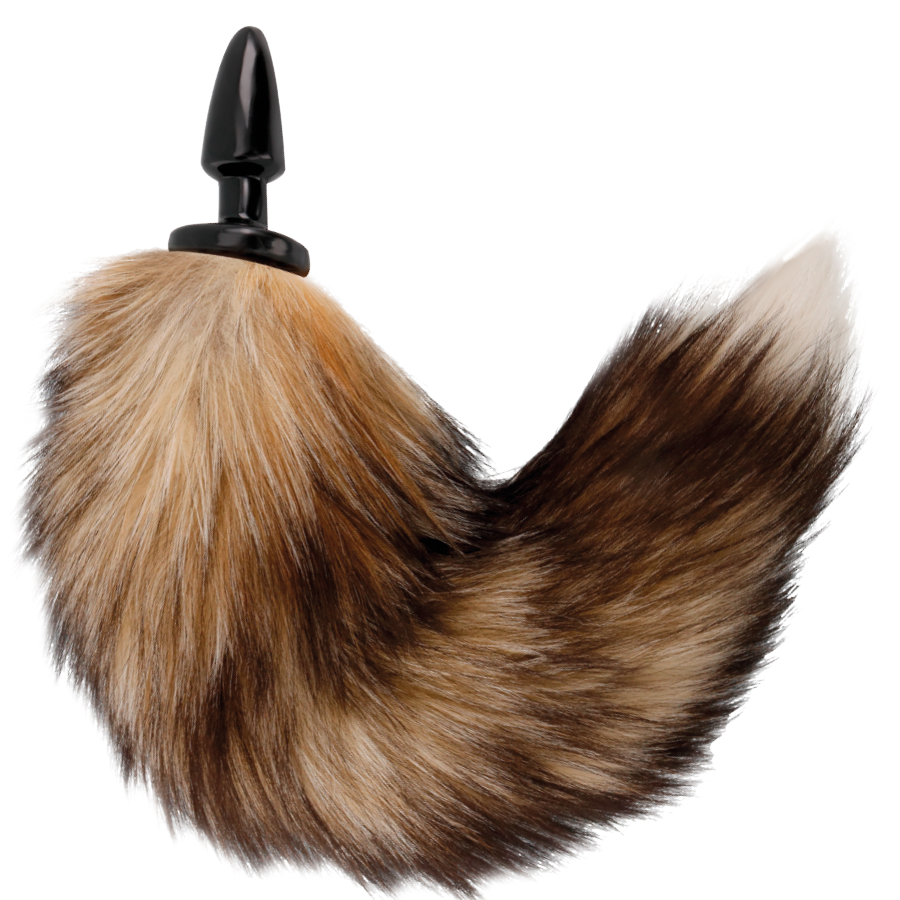 Natural tail with silicone anal plug 10 cm