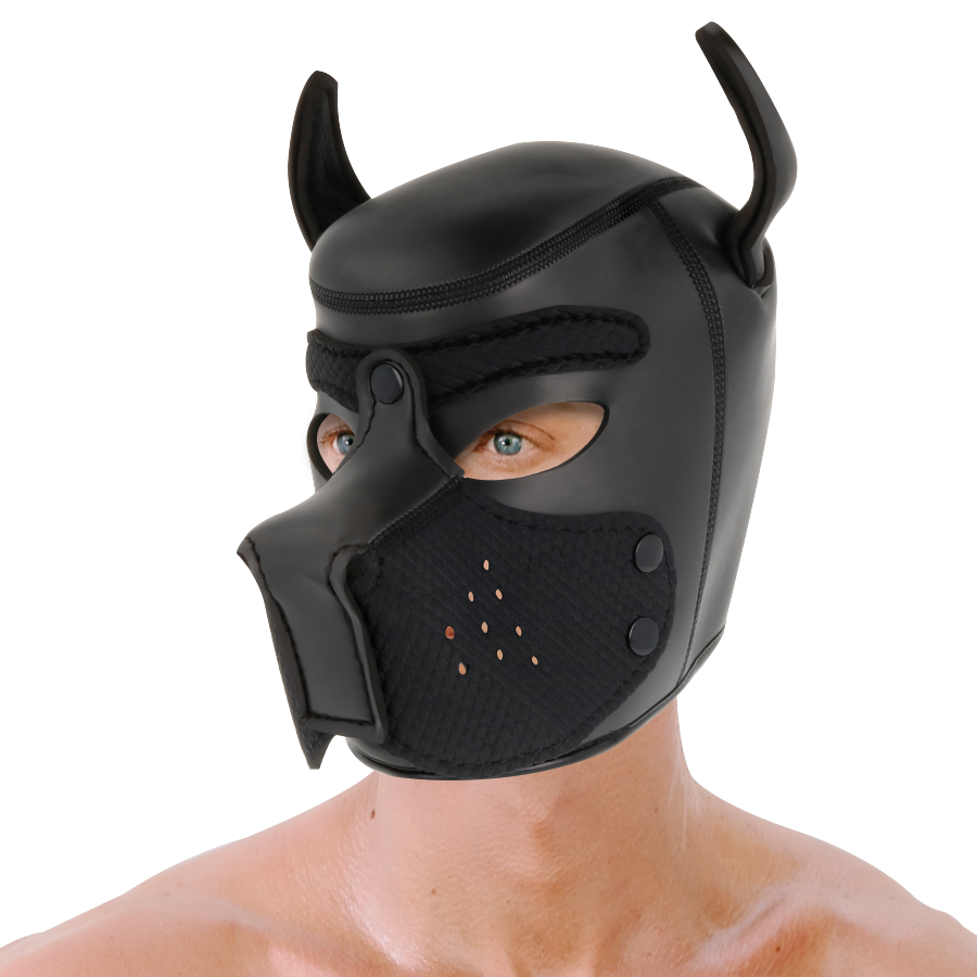 Neoprene dog mask with removable muzzle