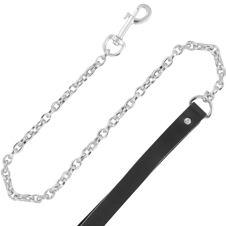 High quality leather collar with leash