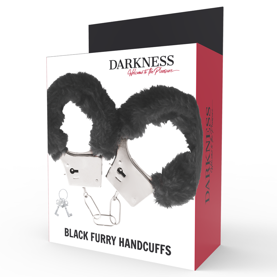 Black lined metal handcuffs
