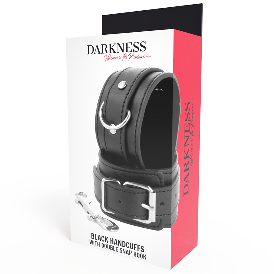 Black adjustable handcuffs with double reinforcement tape