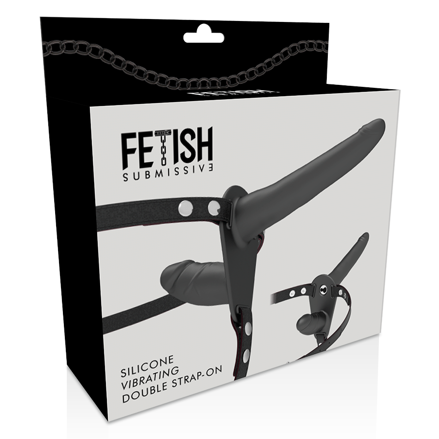 Black double penetration vibrator