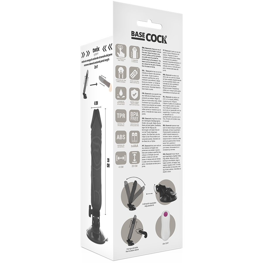 Realistic vibrator remote control natural 20 cm -o- 4 cm