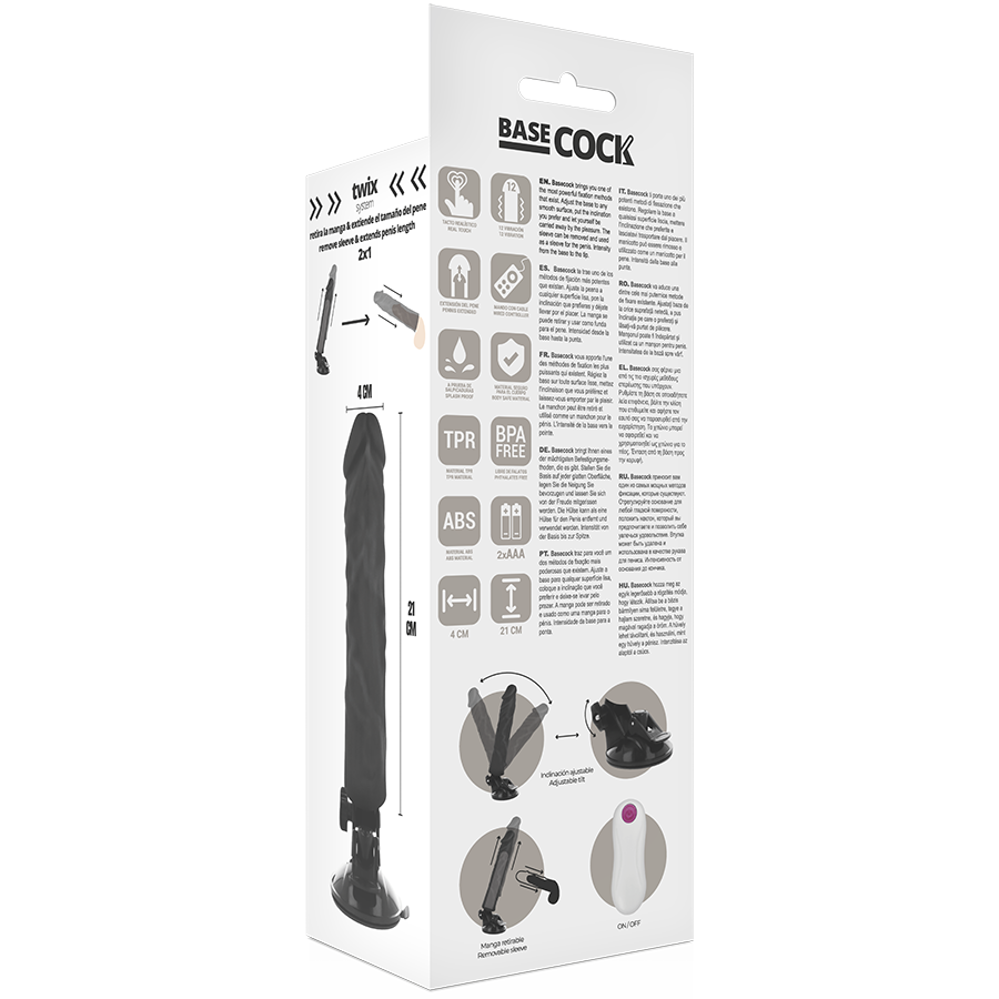 Realistic vibrator remote control natural 21 cm -o- 4 cm