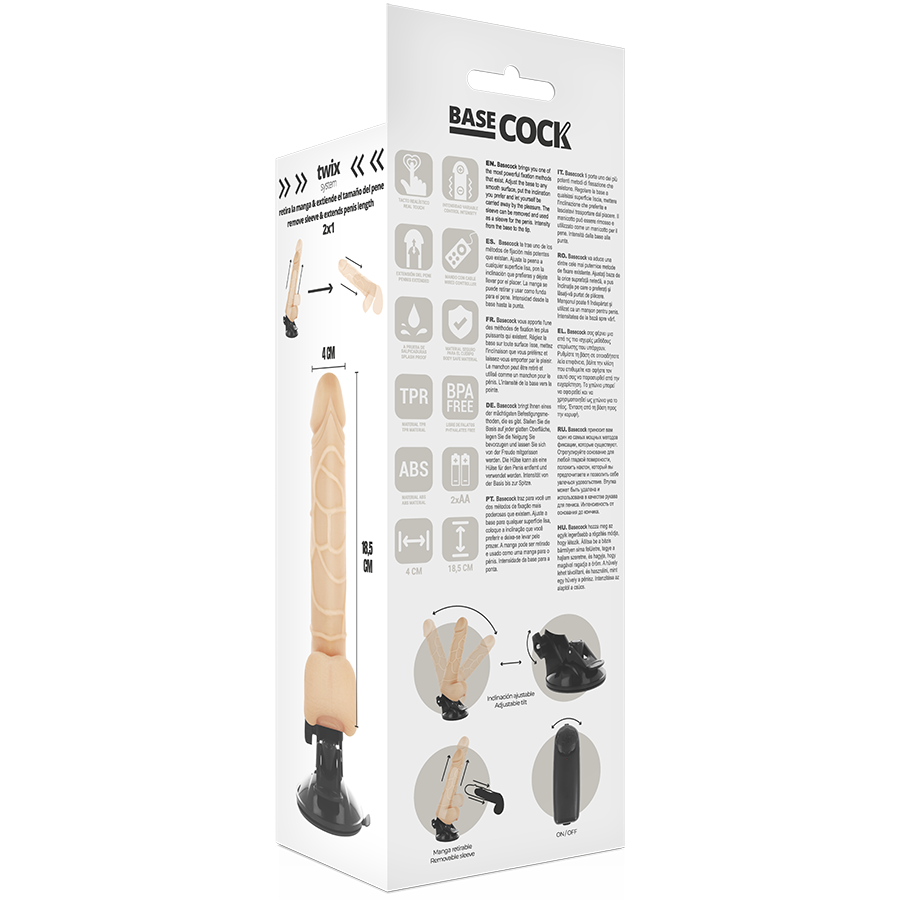 Realistic Natural Remote Control Vibrator 18.5cm -o- 4cm