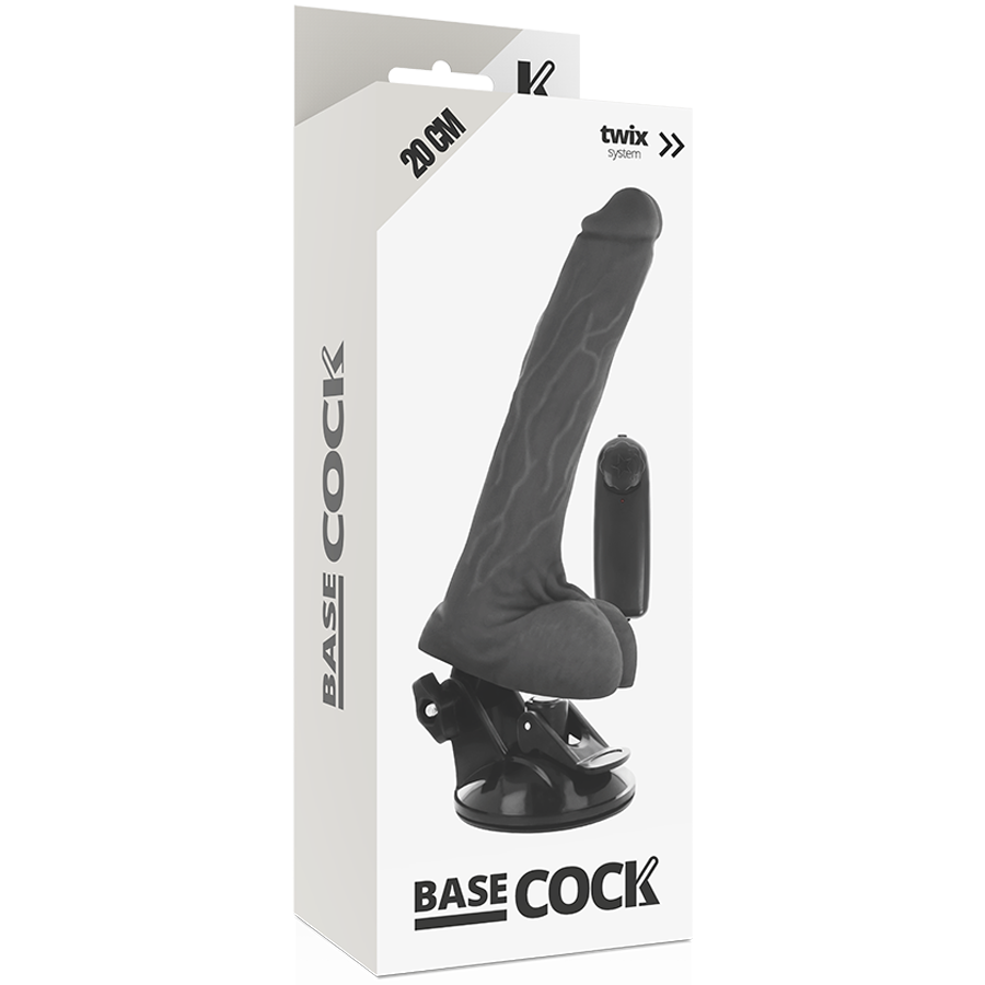 Realistic natural vibrator remote control with testicles 20 cm -o- 4 cm