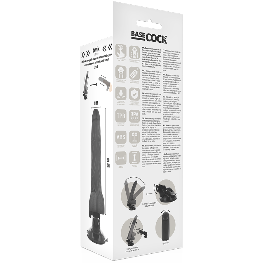 Realistic natural vibrator remote control with testicles 20 cm -o- 4 cm