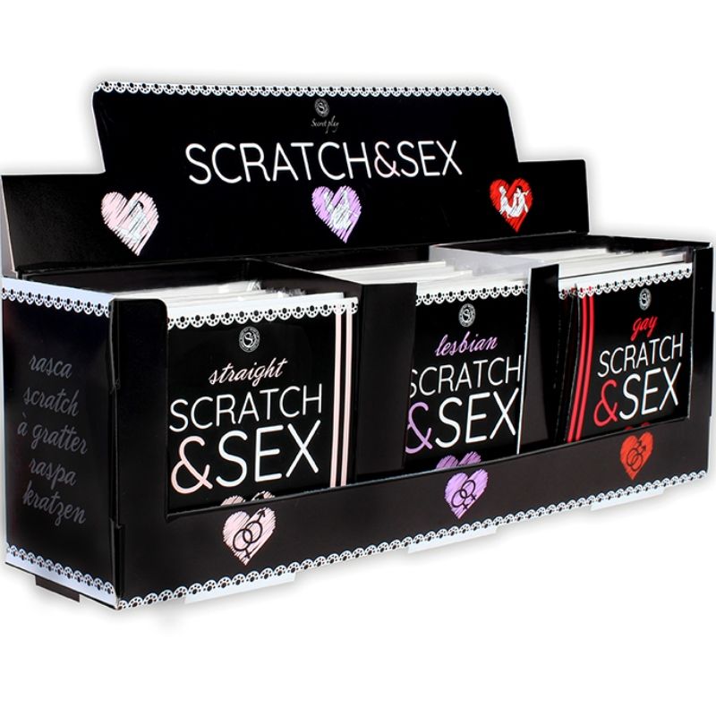 Affichage + postures scratch & sex (es/en/fr/pt/de)