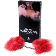 Red marabou handcuffs