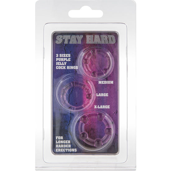 Set of three lilac penis rings