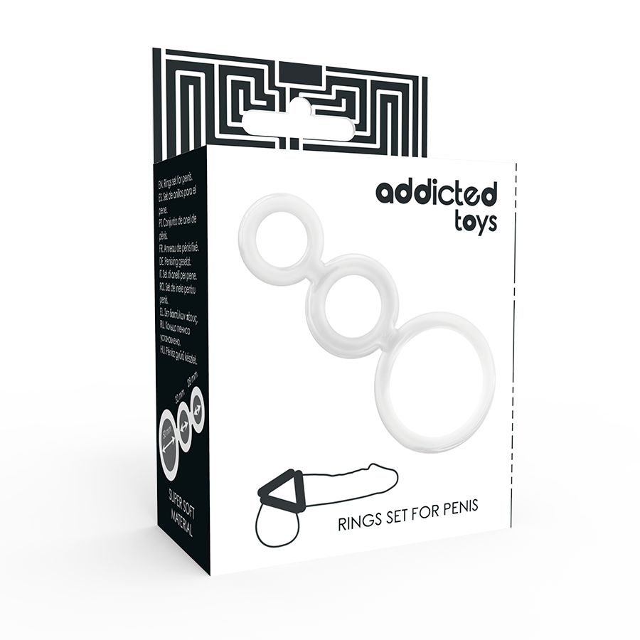 Transparent penis ring set