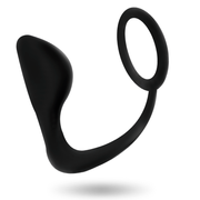 Plug anal avec anneau pénis noir
