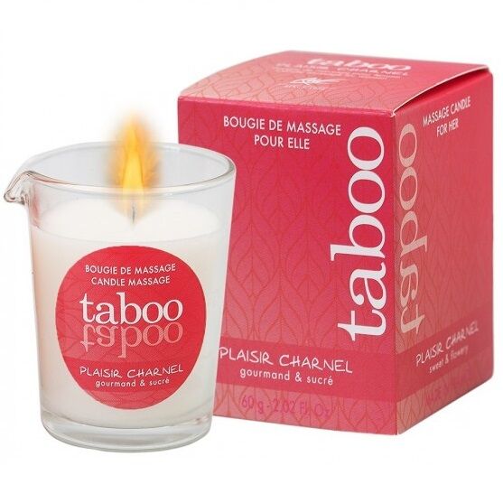 Bougie de massage tabou pour son plaisir charnel arôme fleur de cacao