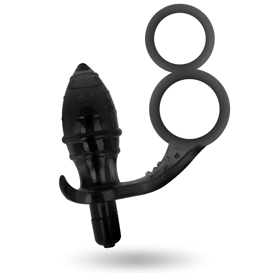 Anal plug with double black ring