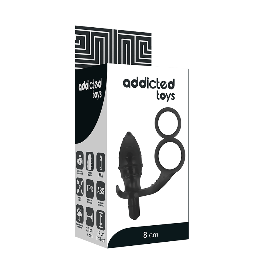 Anal plug with double black ring