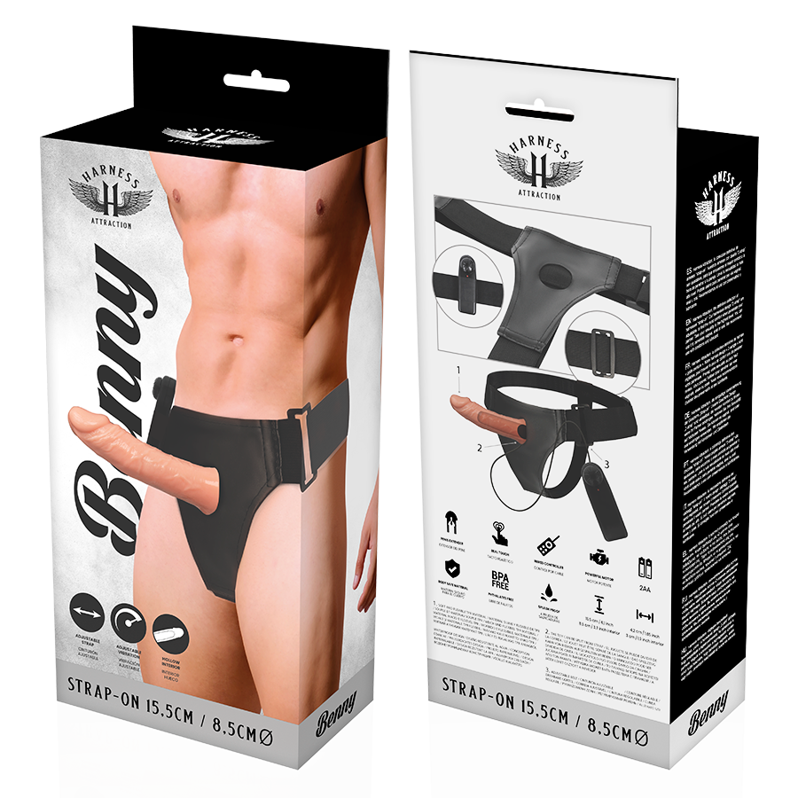 Benny hollow reins with vibrator 15 cm -o- 4.5 cm