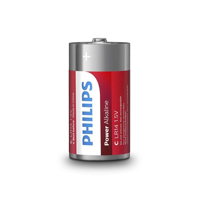 Philips Power Alkaline Battery Pack Pila C LR14 * 2