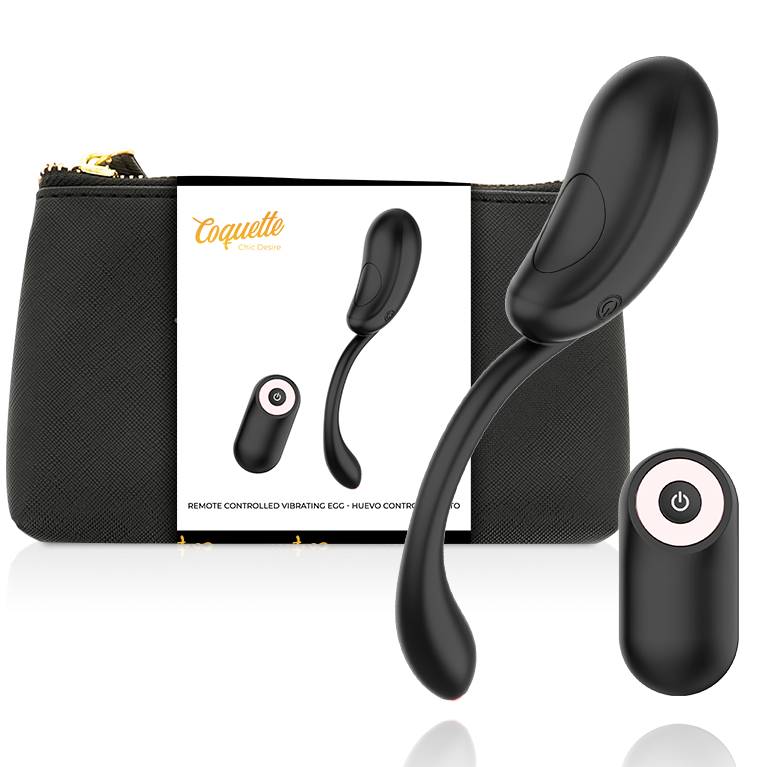 Rechargeable remote control vibrating egg black/gold