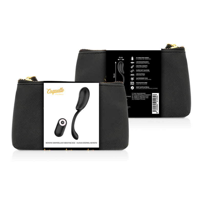 Rechargeable remote control vibrating egg black/gold