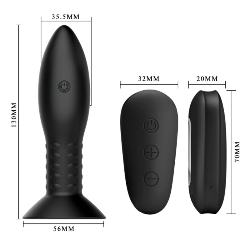 Plug with remote control black rotating balls