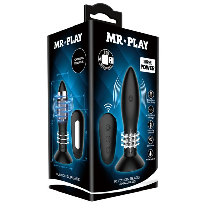 Plug with remote control black rotating balls