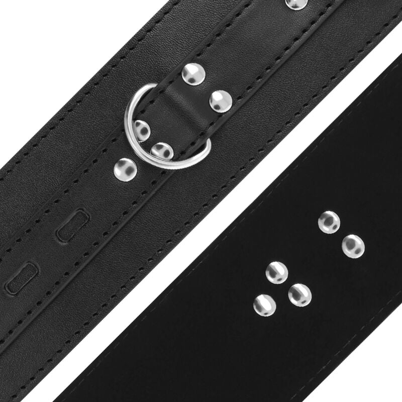 Black leather handcuffs