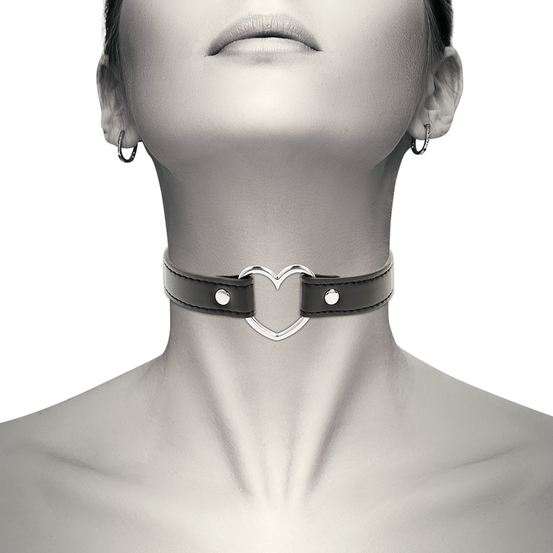 Women's vegan leather heart necklace accessory