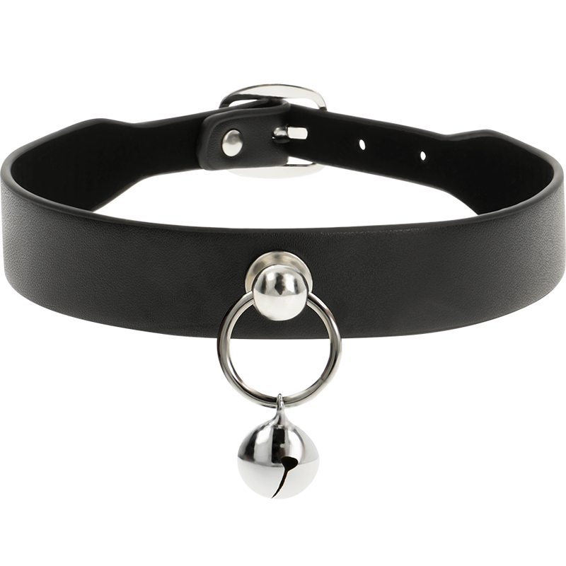 Women's vegan leather necklace rattle/hoop accessory