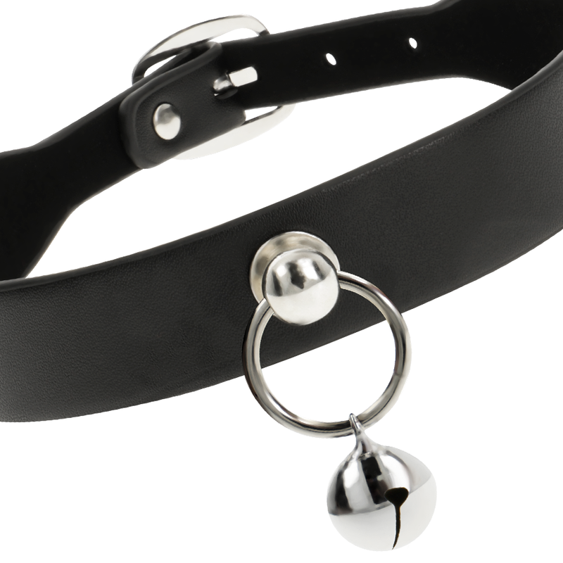Women's vegan leather necklace rattle/hoop accessory