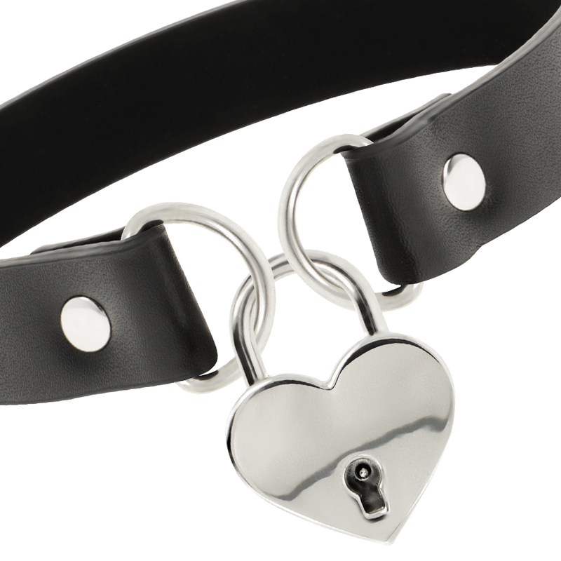 Vegan leather necklace with heart accessory with key?