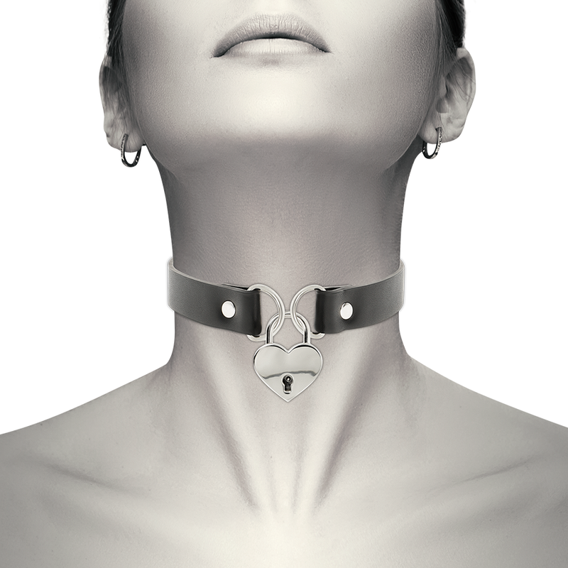 Vegan leather necklace with heart accessory with key?