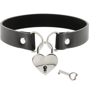 Vegan leather necklace with heart accessory with key?