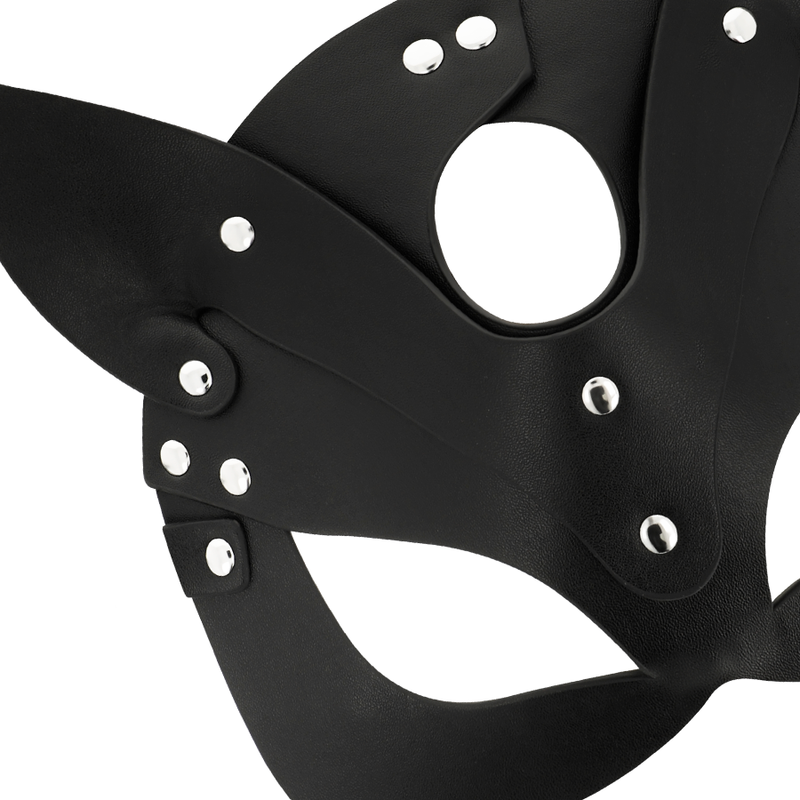 Vegan leather mask with cat ears