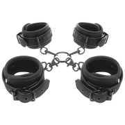 Set of hand and ankle cuffs with neoprene lining