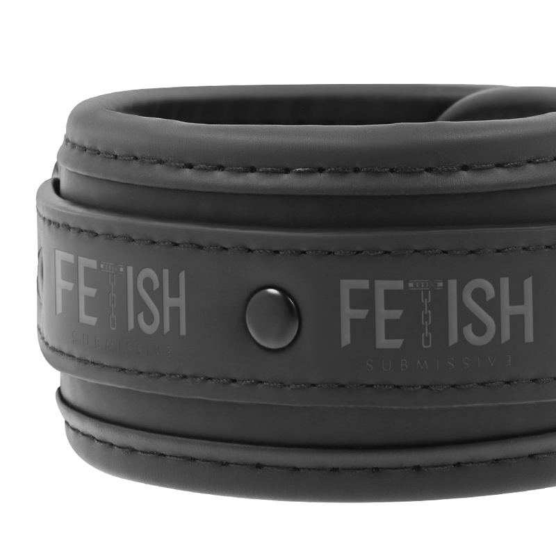 Vegan leather collar and handcuffs with neoprene lining