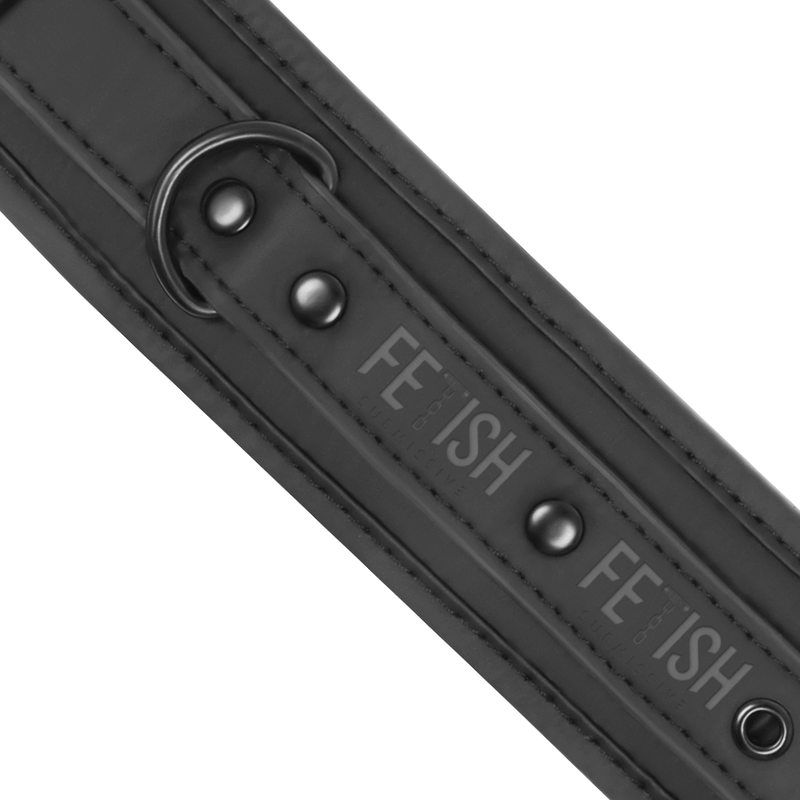 Vegan leather collar and handcuffs with neoprene lining