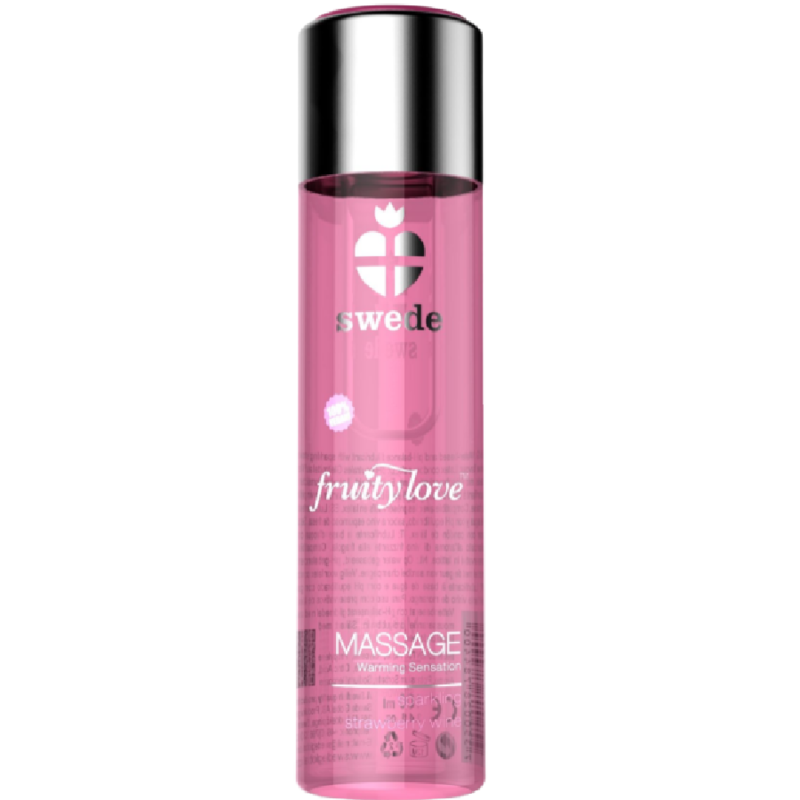 Fruity love huile de massage effet chauffant vin mousseux fraise 120 ml