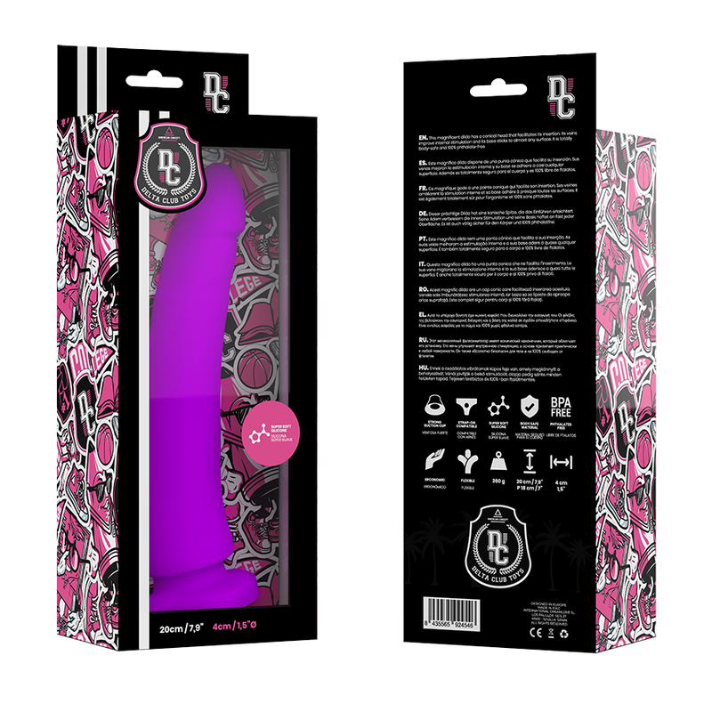 Toys medical dildo lilac silicone 20 cm -o- 4 cm