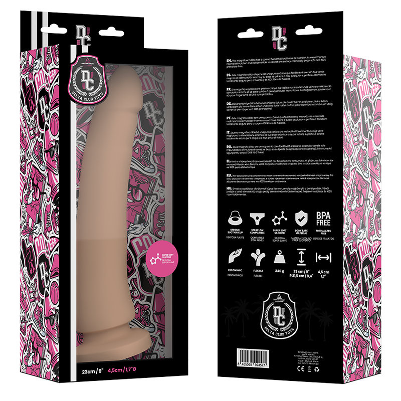 Toys natural medical silicone dildo 23 cm -o- 4.5 cm
