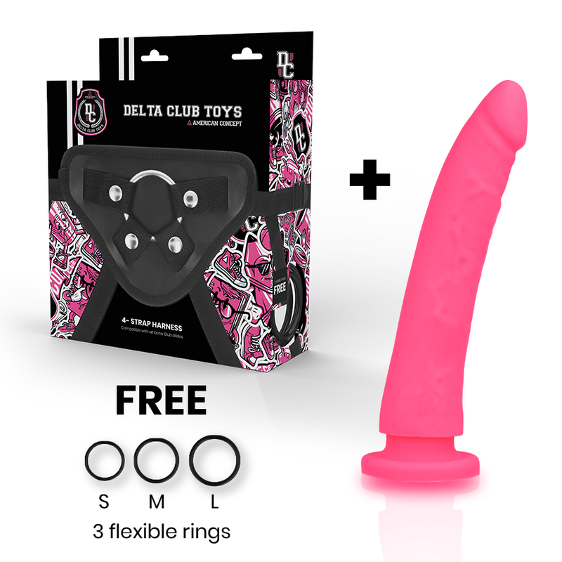 Toys harness + pink silicone dong 17 cm -o- 3 cm