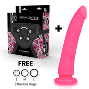 Toys harness + pink silicone dong 23 cm -o- 4.5 cm