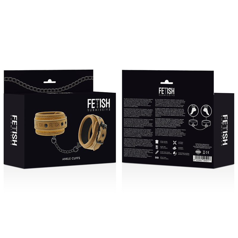 Vegan leather ankle cuffs with neoprene lining