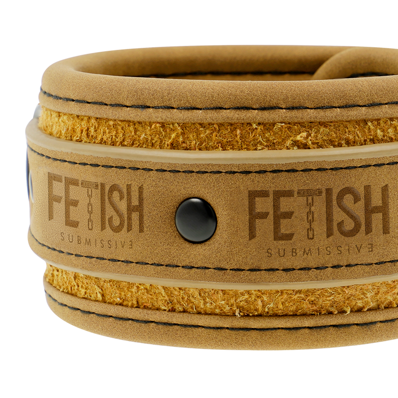 Vegan leather ankle cuffs with neoprene lining